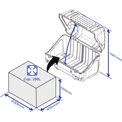 Coffre sur attelage TowBox V1 noir