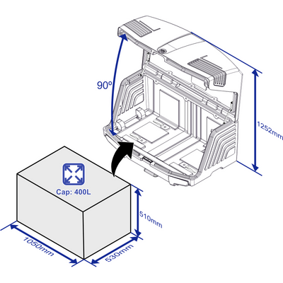 Coffre sur attelage TowBox V3 noir
