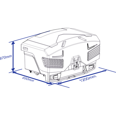 Transportbox voor op de trekhaak TowBox V4 Evo Urban zwart
